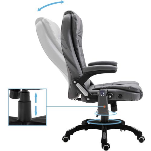Masažna uredska stolica od umjetne kože antracit slika 5