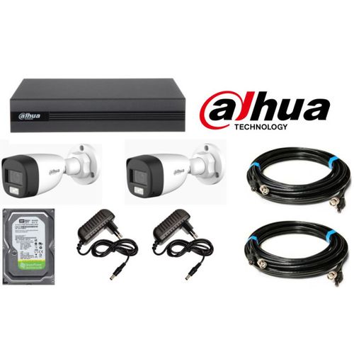 Dahua SET-17 * 2 kamere Full HD +Audio +DUAL LIGHT 2mpix, kab 2x15m,napajanje 2x12V 1Ah, 1TB (12190) slika 1