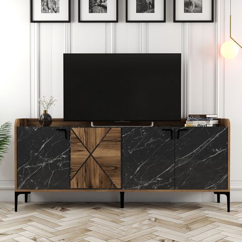 Woody Fashion Konzola, Venedik - Walnut, Black Marble slika 5