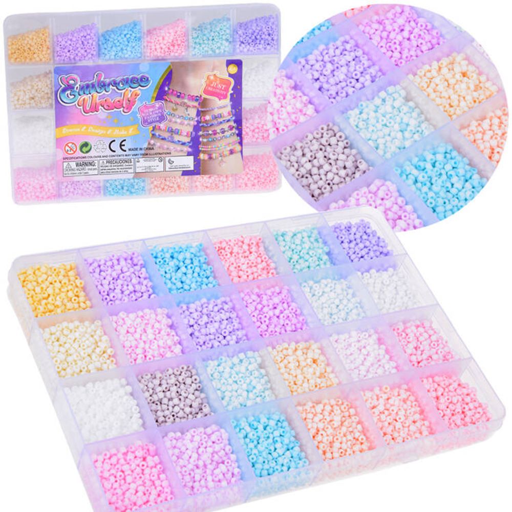 Set pastelnih perli za narukvice prijateljstva, 24 boje slika 1