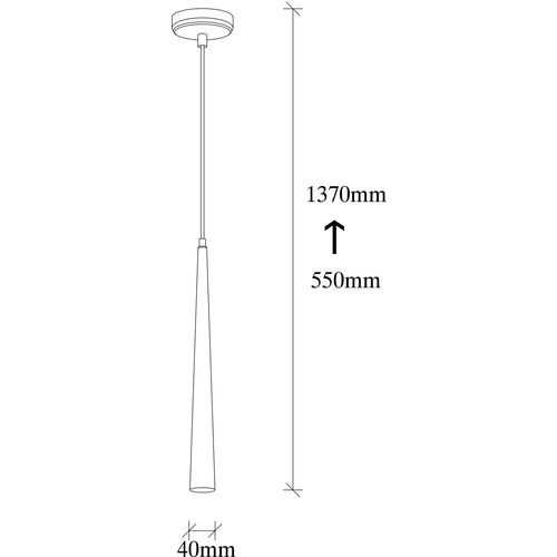 Opviq Vislica UGUR crna, metal, 4 x 5 cm, visina 137 cm, podesiva visina, duljina kabla 90 cm, 3W LED 2700 K, Uğur - 6071 slika 3