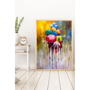 Huhu187 - 70 x 50 Multicolor Decorative Framed MDF Painting