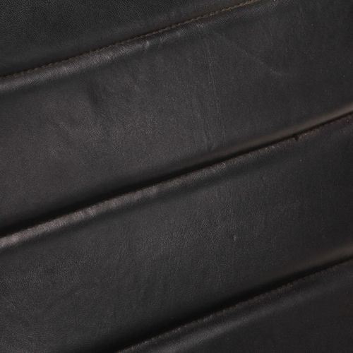 Fotelja od prave kože crna slika 3