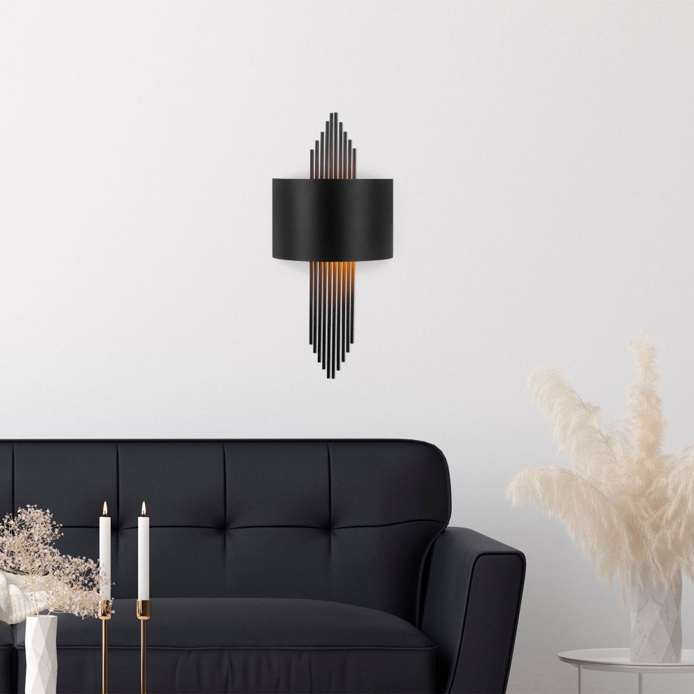 620 - Crna Zidna Lampa slika 2