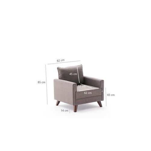 Atelier Del Sofa Sofa, Smeđa, Bella Armchair - Brown slika 7