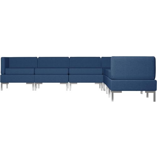 7-dijelni set sofa od tkanine plavi slika 10