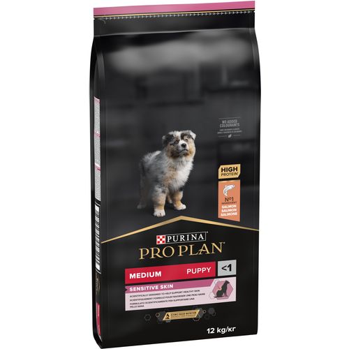 PRO PLAN PUPPY Medium, Sensitive Skin, bogato lososom, 12 kg slika 1