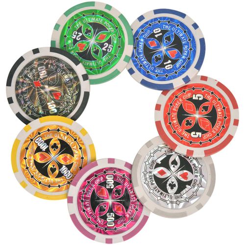 Set za Poker i Blackjack s 600 Laserskih Žetona Aluminijum slika 38