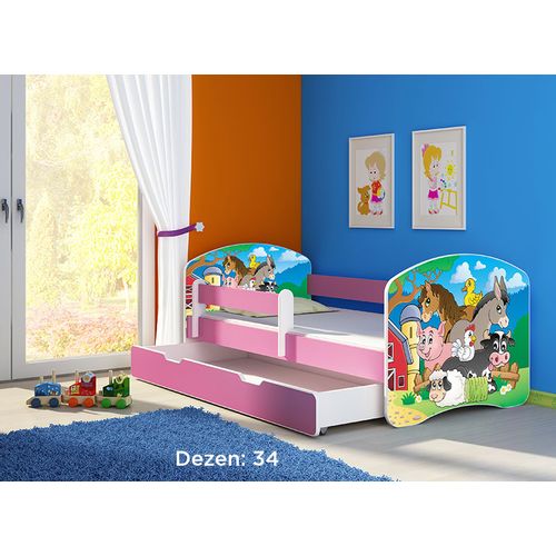 Deciji krevet ACMA II 140x70 F + dusek 6 cm PINK34 slika 1