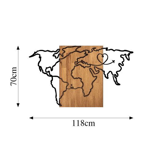 Wallity Drvena zidna dekoracija, Wold Map - 316 slika 7