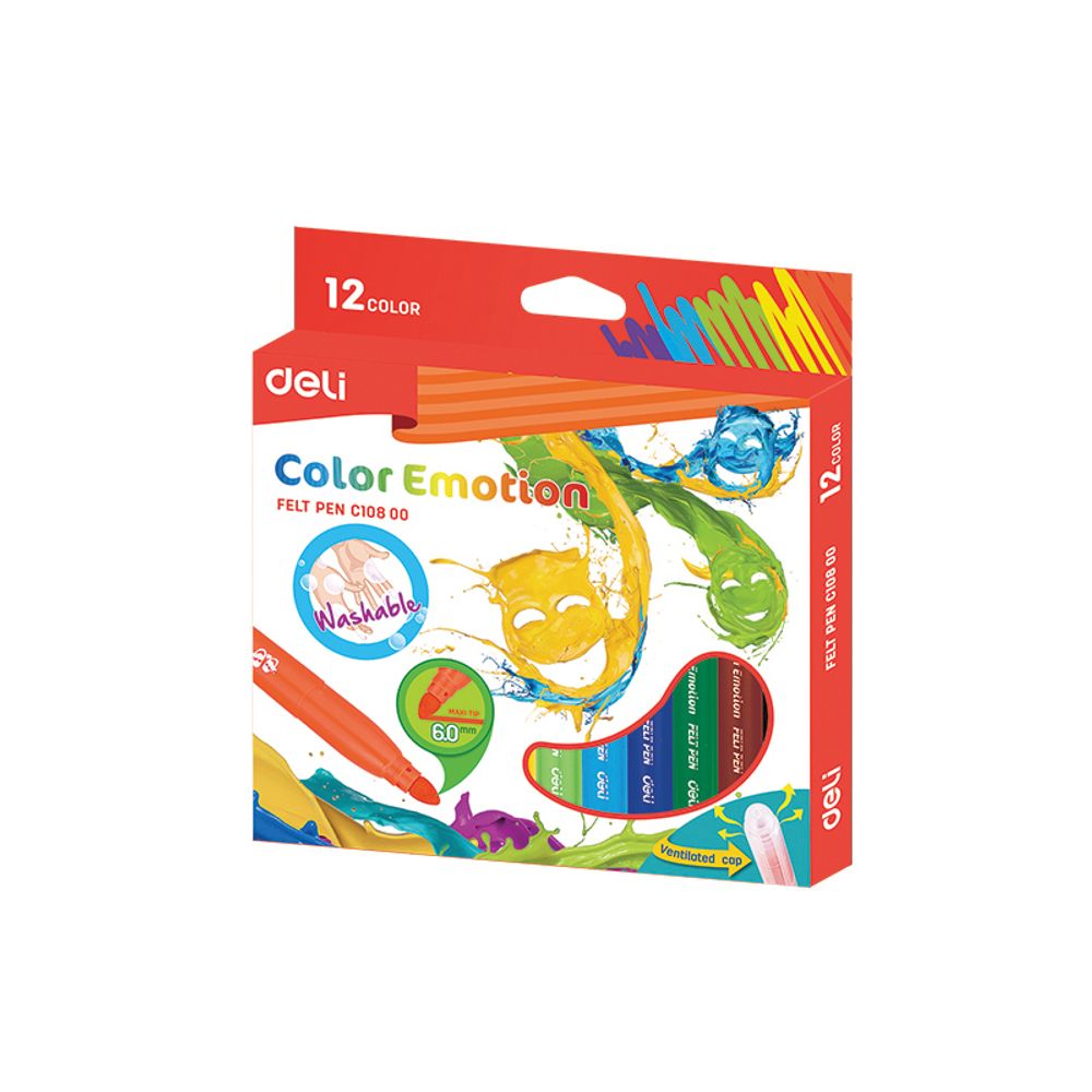 Deli Flomasteri Color Emotion Maxi (6mm VRH) 1/12 EC10800 slika 1