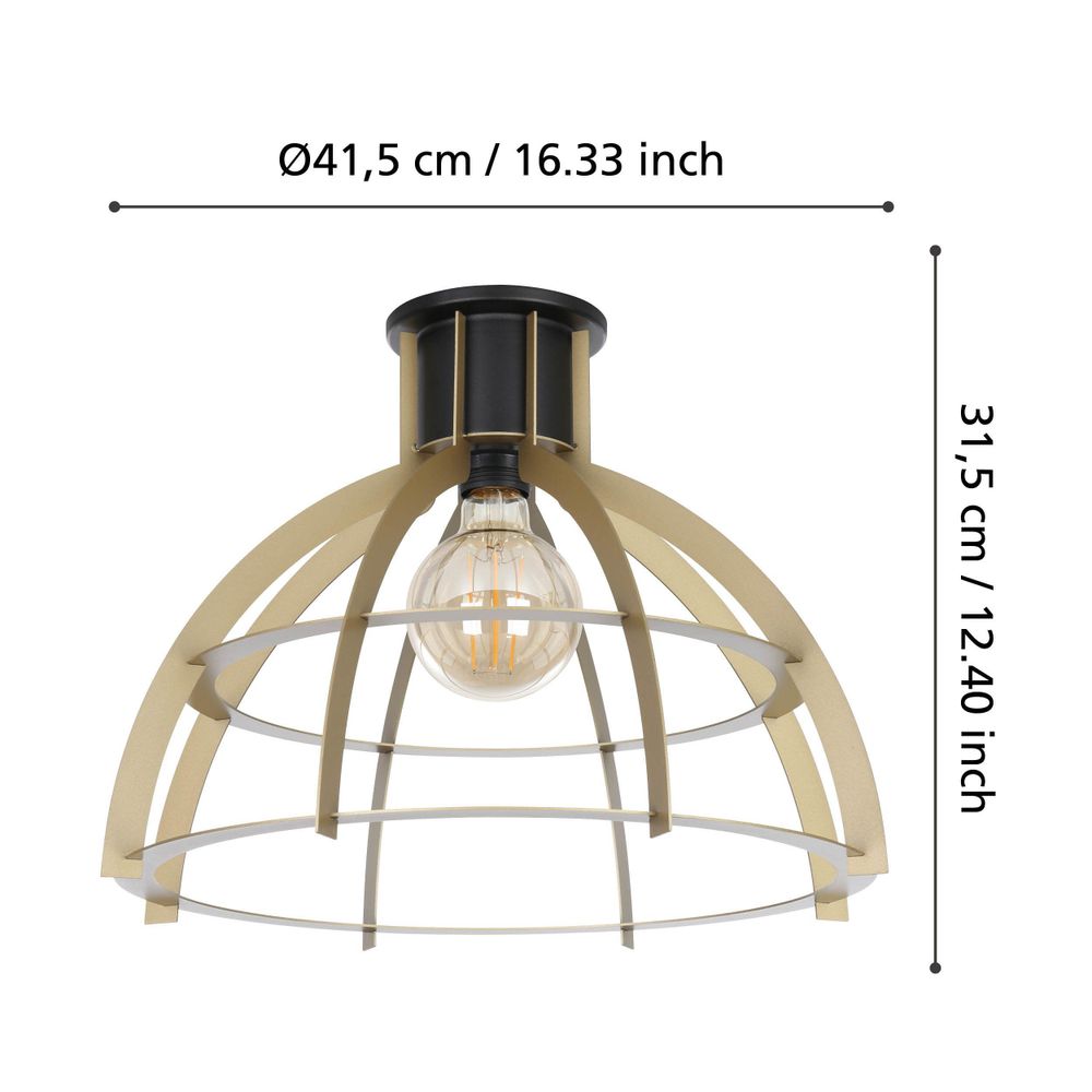 Eglo Stropna Lampa 'Stillington' - Crno/Zlatna, E27 slika 3