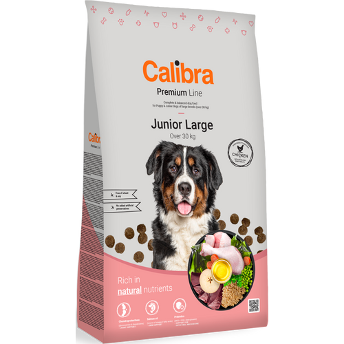 Calibra Dog Premium Line Junior Large, potpuna suha hrana za štenad velikih pasmina i mlade pse teže od 30 kg, 12 kg slika 1