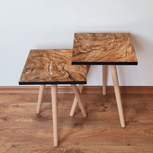 2SHP122 - Brown Brown Nesting Table (2 Pieces) slika 1