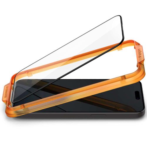 Spigen - Glas.tR Align Master (2 kom) za iPhone 15 - crno slika 4