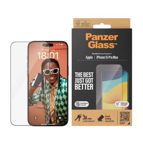 Panzerglass zaštitno staklo za iPhone 15 Pro Max ultra wide fit slika 1