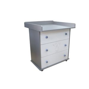 DREWEX komoda za previjanje Medvedek s leptirom silver white 01142