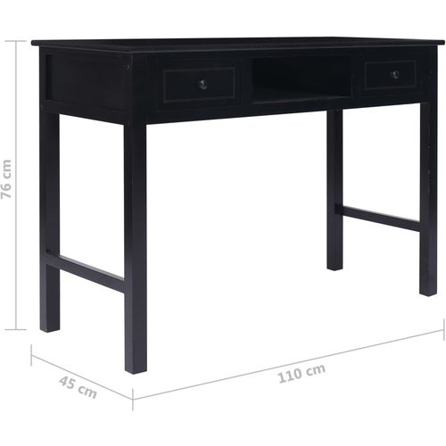 Pisaći stol crni 110 x 45 x 76 cm drveni slika 25