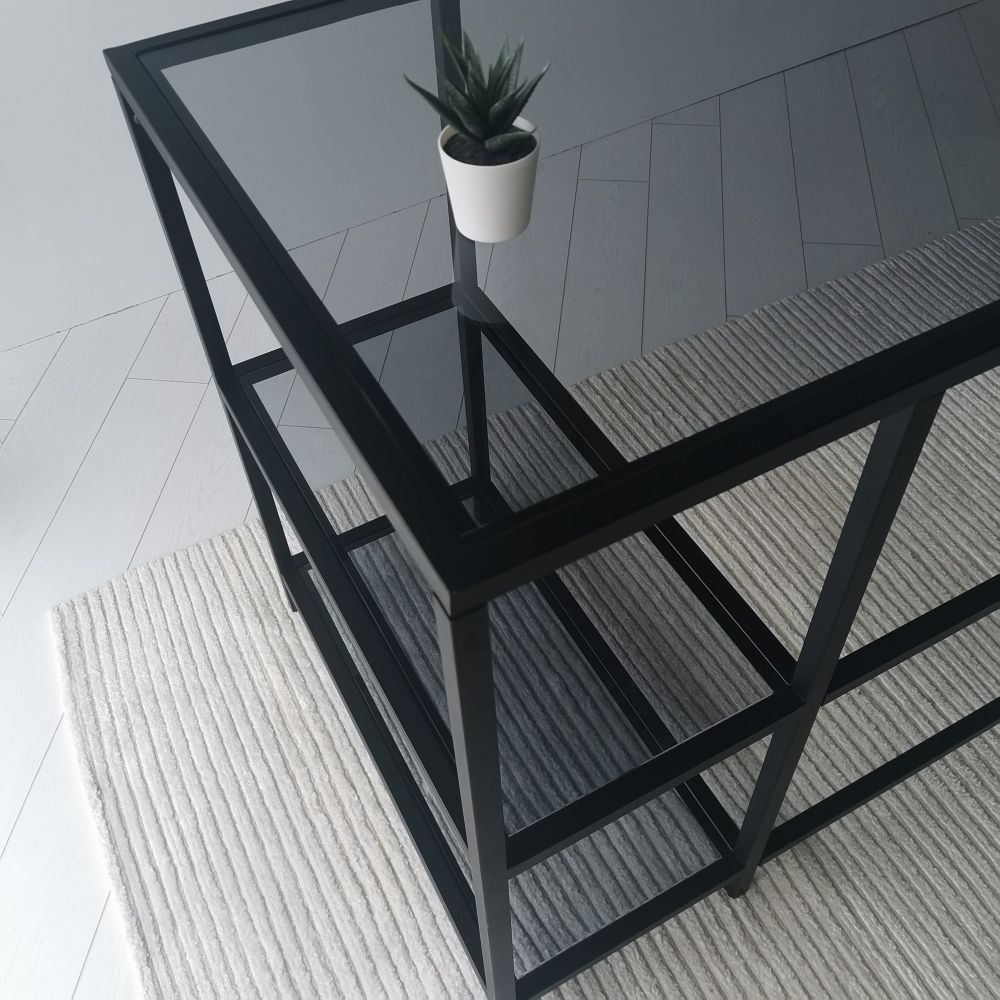 Master Radni Stol M101F Black - 130x60cm sa Staklenom Pločom slika 8