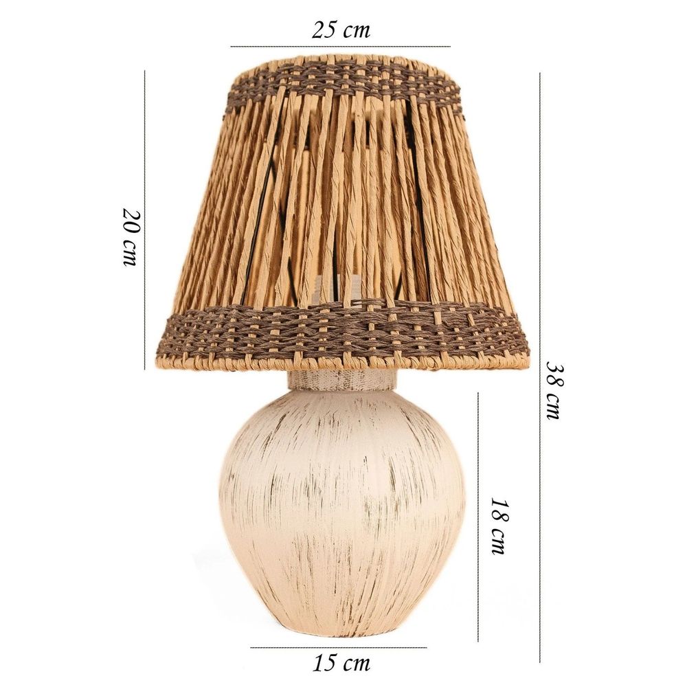 YL653 Krem Antikizirana Stolna Lampa slika 3