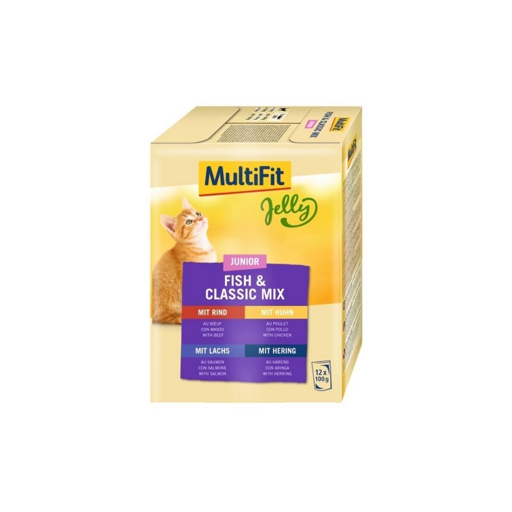 MultiFit Cat Junior riba i classic mix u želeu 12x100 g slika 1