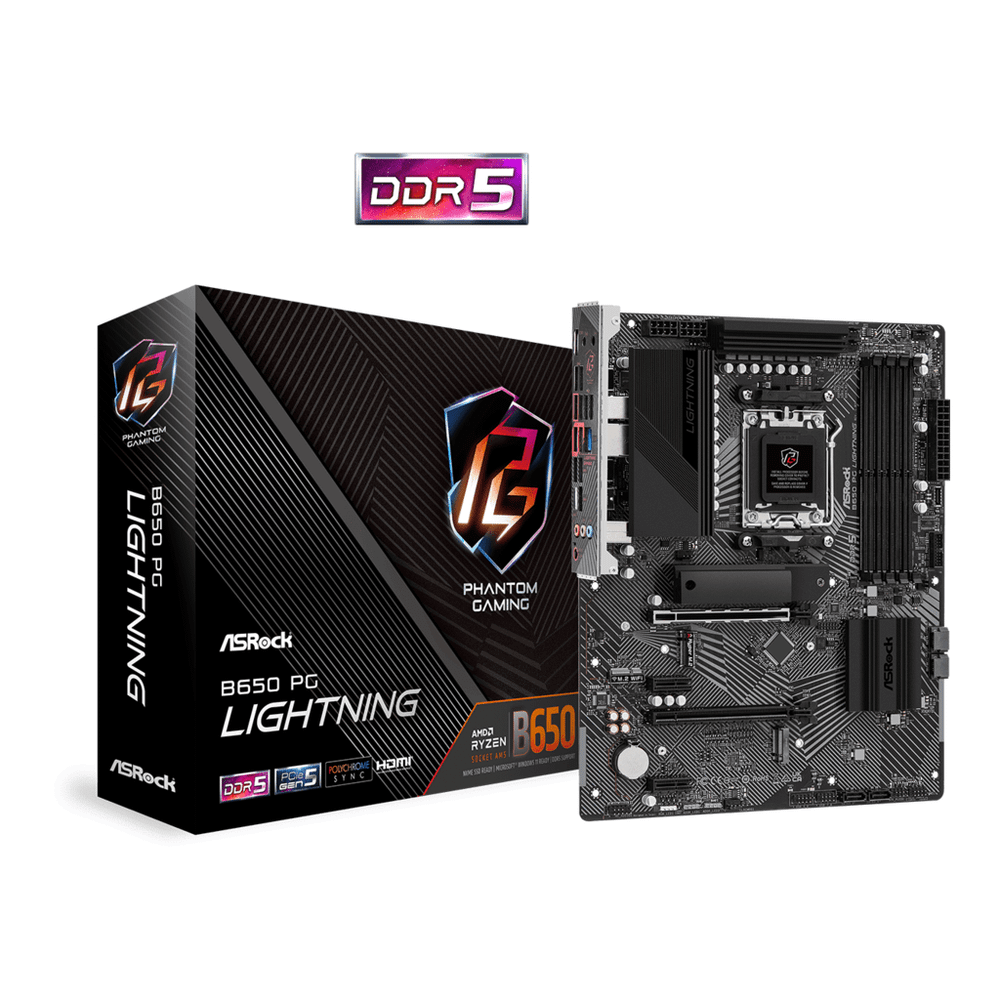 ASROCK MB B650 PG LIGHTNINGAMD B650; AM5; 4xDDR5; 3xM.24xSATA; RAID; HDMI; ATX slika 1