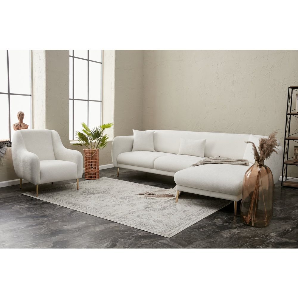 Simena Desni - Krem Zlatni Ugaoni Sofa-Krevet slika 5