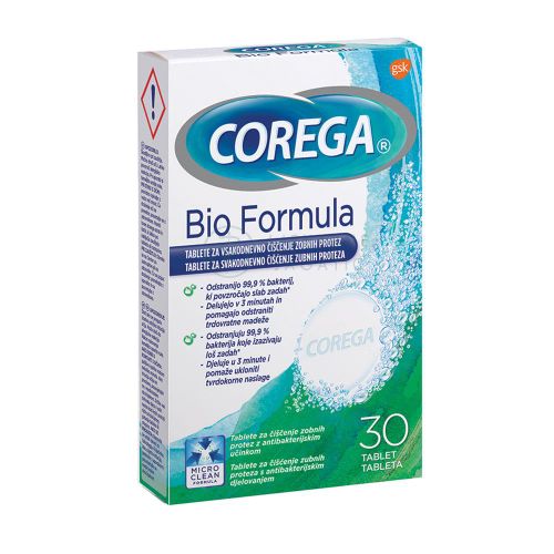 Corega Tablete za čišćenje zubnih proteza Bio formula 30 komada slika 1