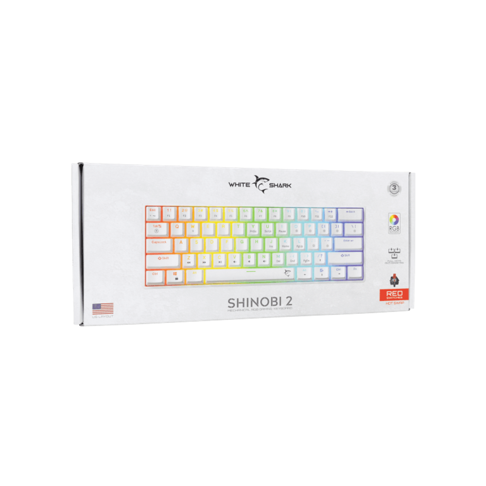 WHITE SHARK Mehanička tastatura GK-004211 SHINOBI-2 / US, crveni prekidači slika 6