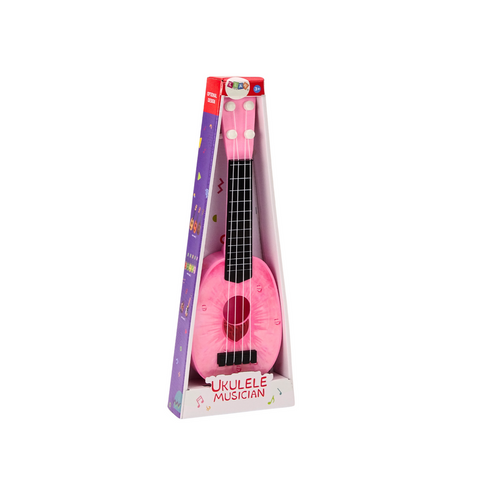 Ukulele za djecu - Mini gitara s 4 žice - Ružičasta boja slika 3