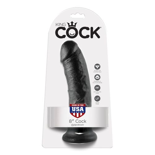 Dildo King Cock 20 cm, crni slika 4