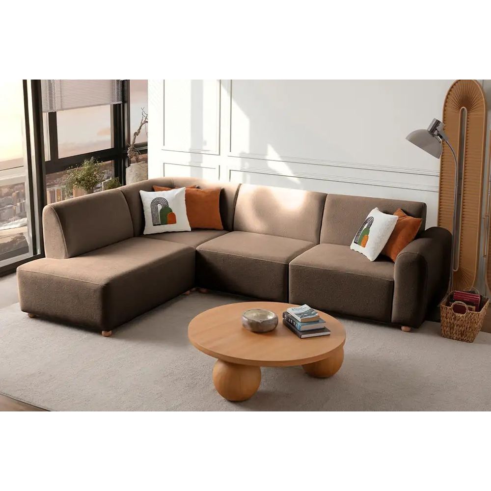Ugaona Sofa S-Loft Left - smeđa boja slika 1