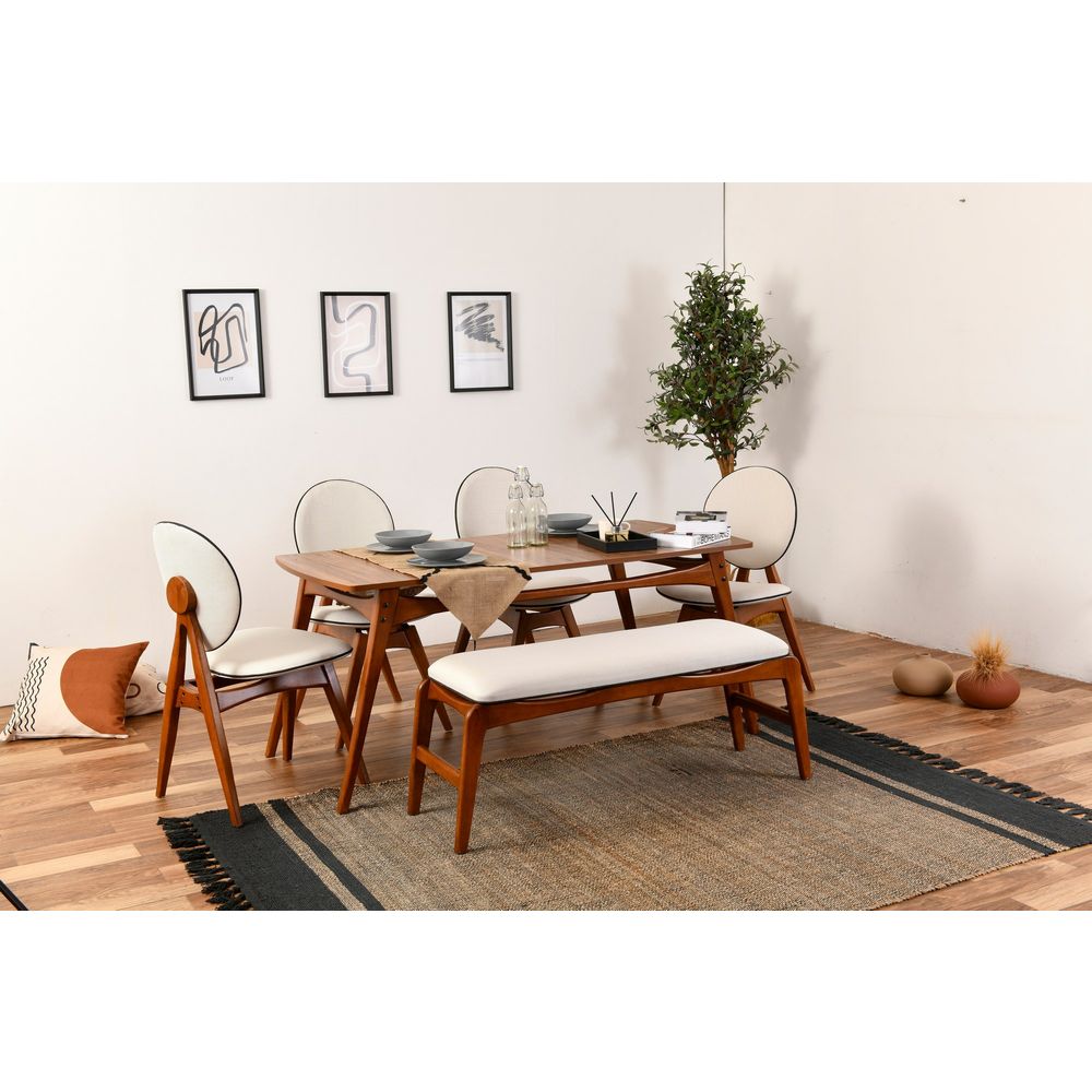 Set stola i stolica Touch (4S-1B) WalnutCream (6 komada) slika 1