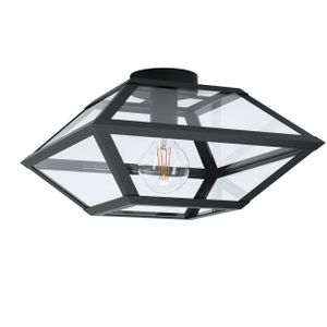 Eglo stropna rasvjeta casefabre e27 1x60w crno/prozirno š:370mm v:215mm