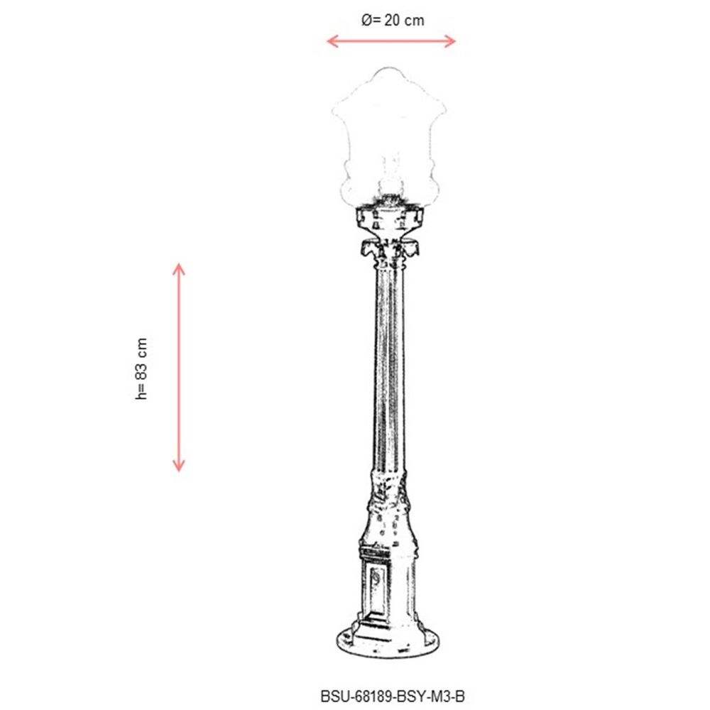 BSU-68189-BSY-M3-B Crna Spoljna Podna Lampa slika 3