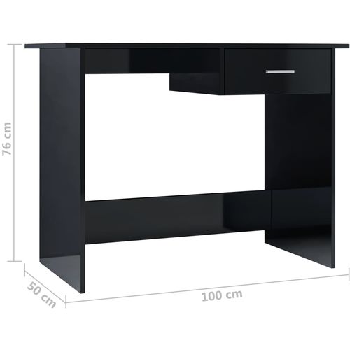 Radni stol visoki sjaj crni 100 x 50 x 76 cm od iverice slika 41