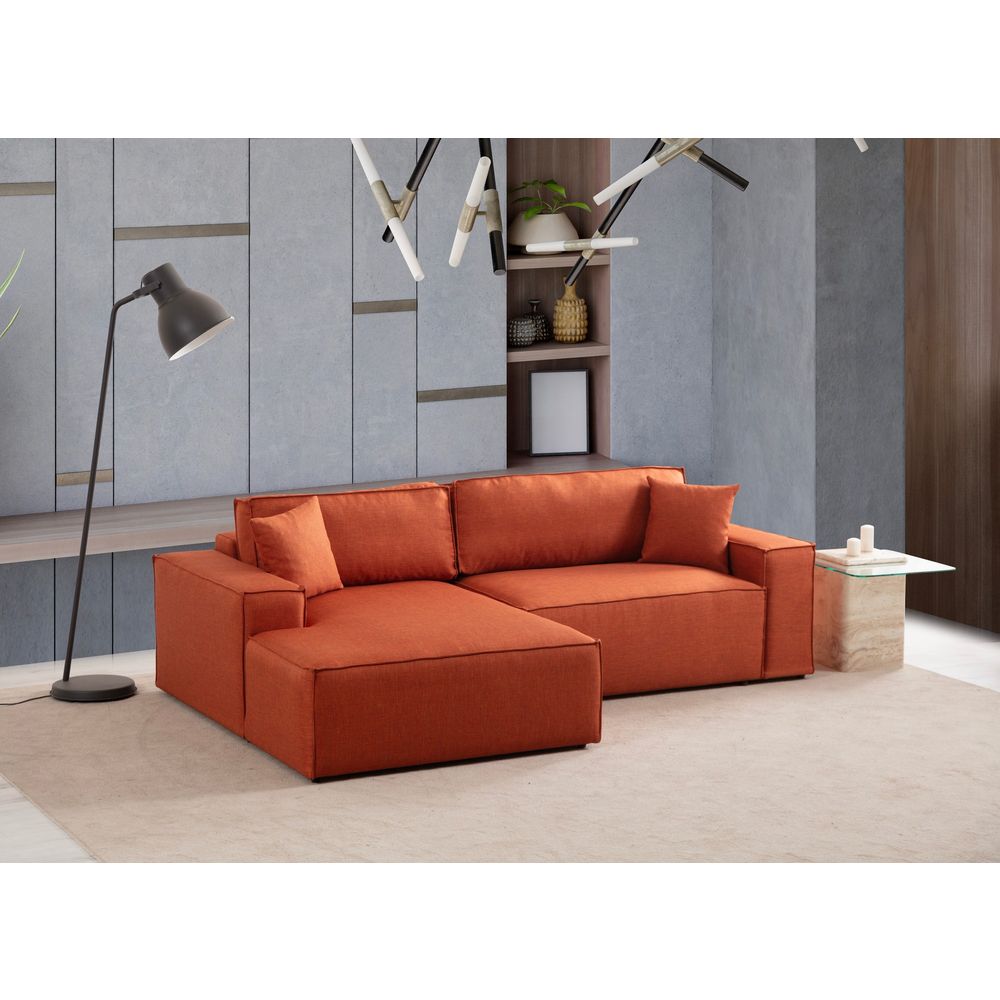 Pırlo Kutni Sofa na Razvlačenje - Narandžasti slika 3
