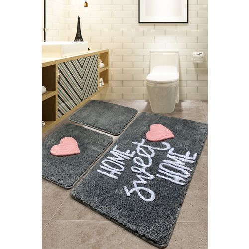 Home Sweet Home - Fume Multicolor Acrylic Bathmat Set (3 Pieces) slika 1