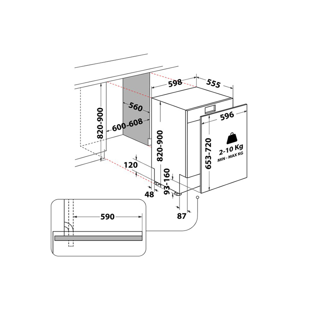 Whirlpool Ugradbena mašina za suđe WH4IFB14BN6 / 14 setova, 60 cm slika 5