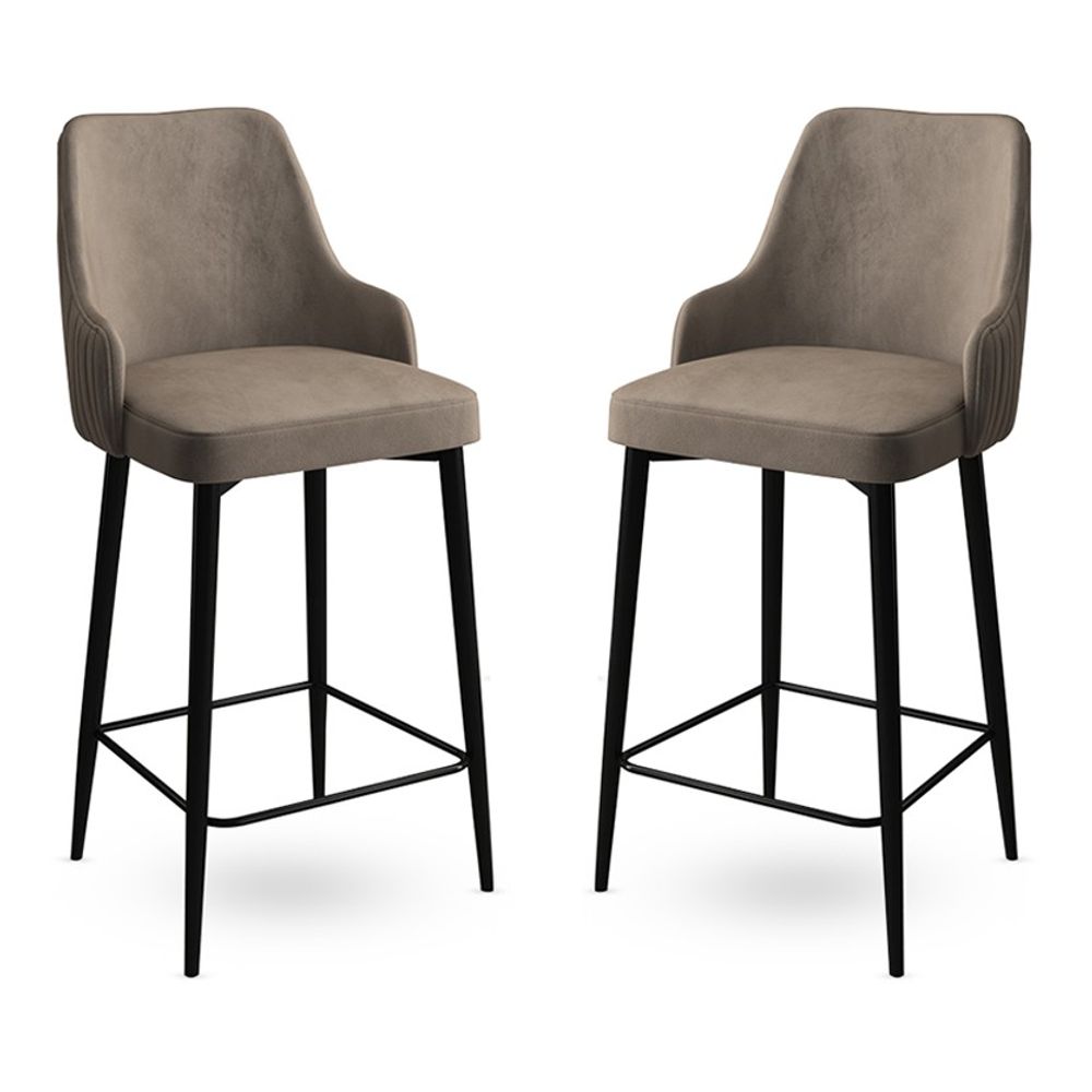 Set od 2 Bar Stolice Enox - Cappuccino, Crna Cappuccino slika 1