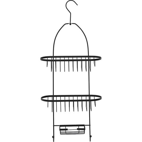 TENDANCE Trostruka polica za tuš 26x11x63cm Crna slika 1