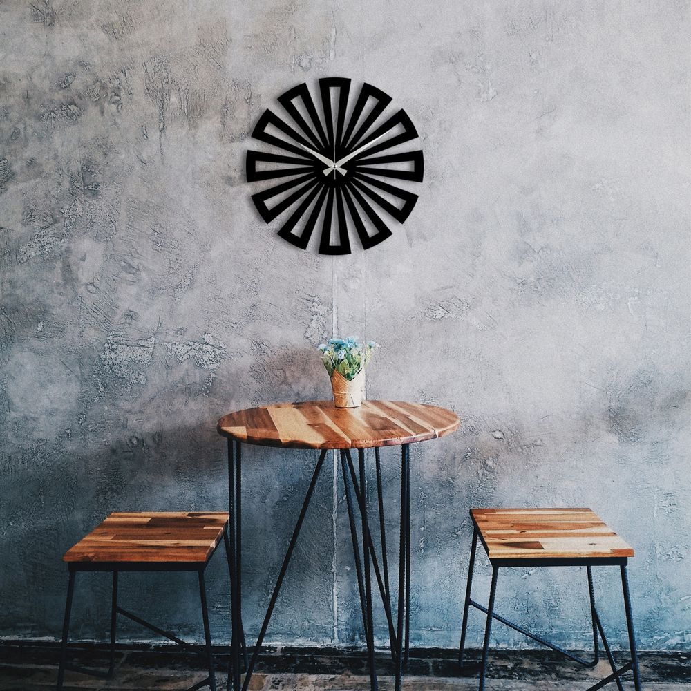 Dekorativni metalni zidni sat - Enzoclock S003 - crni  slika 3