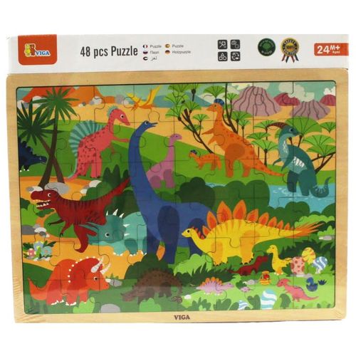 Viga Drvene puzzle dinosauri, 48kom slika 1