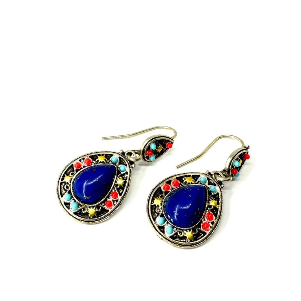 Poludrago kamenje Naušnice - Lapis Lazuli slika 1