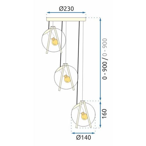 Lampa APP1091-3CP GOLD slika 8