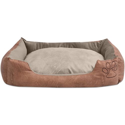 Krevet za pse s jastukom PU umjetna koža veličina XL Bež slika 18
