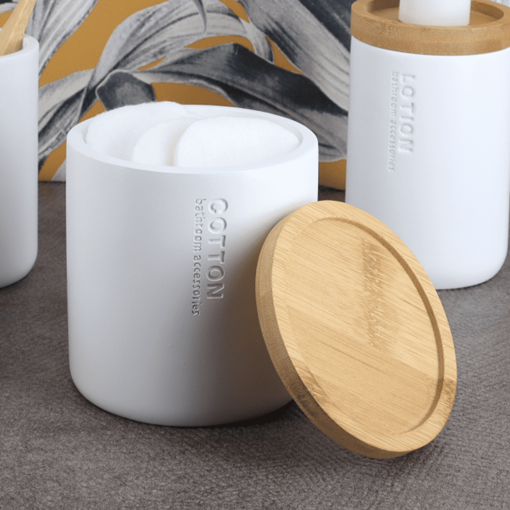 Tendance posuda za vatu verona, poliresin/bambus, bijela slika 2