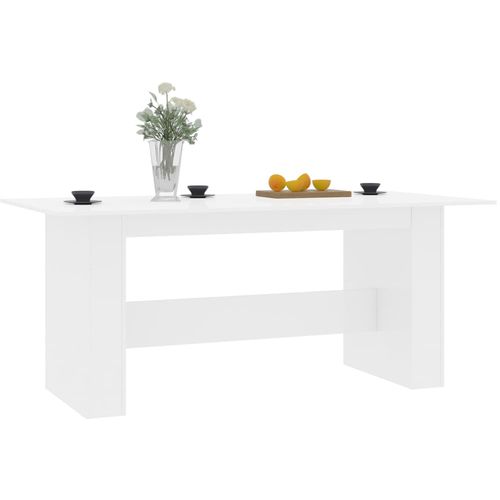 Blagovaonski stol visoki sjaj bijeli 180 x 90 x 76 cm iverica slika 3