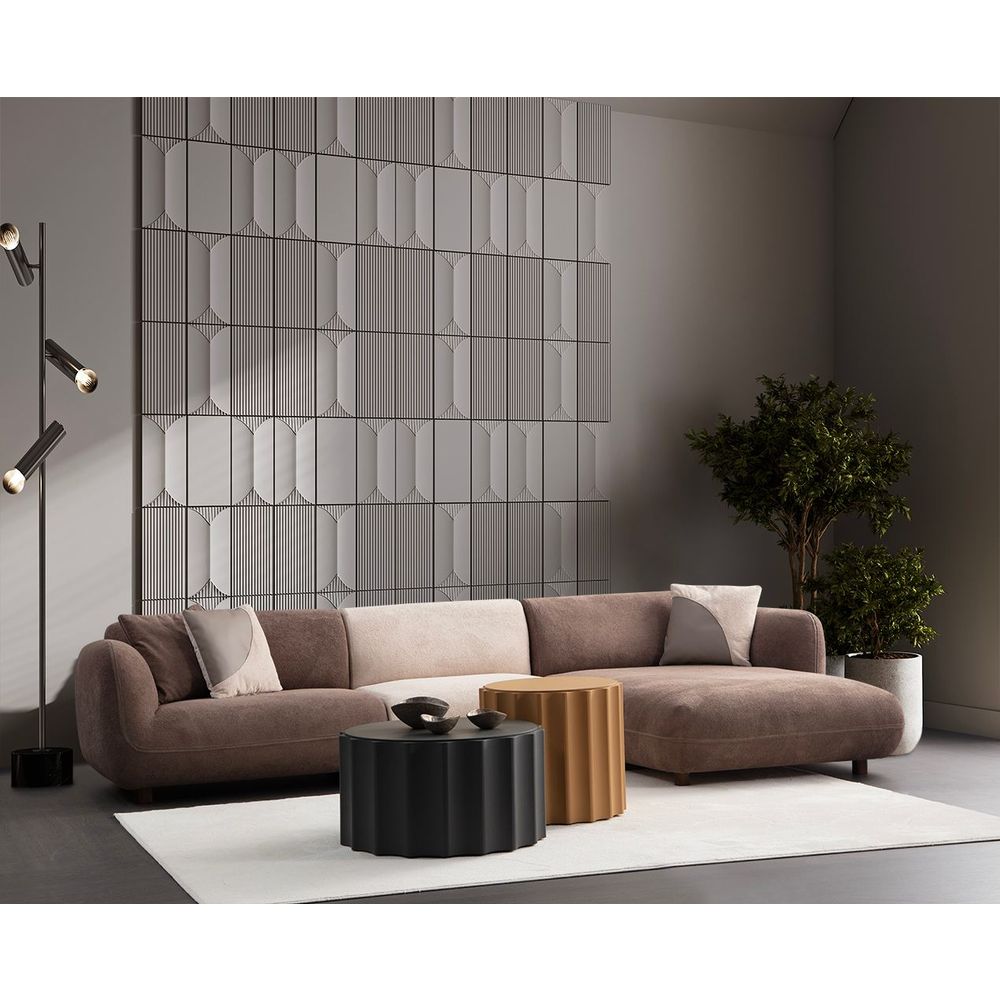 Ugaona sofa Pavia Corner 2 (L1,5+O1+Chlr) - boje: krem smeđa slika 2