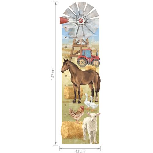 Pastelowe naljepnica za mjerenje visine djece farma slika 4